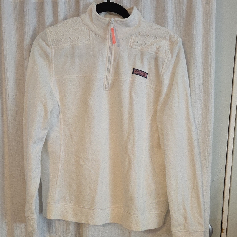 Vineyard Vines White Quarter-Zip Sweater